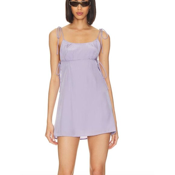 Superdown NWT Tanea Mini Dress Lavender Strappy Bow Ties Size Medium - Picture 1 of 9
